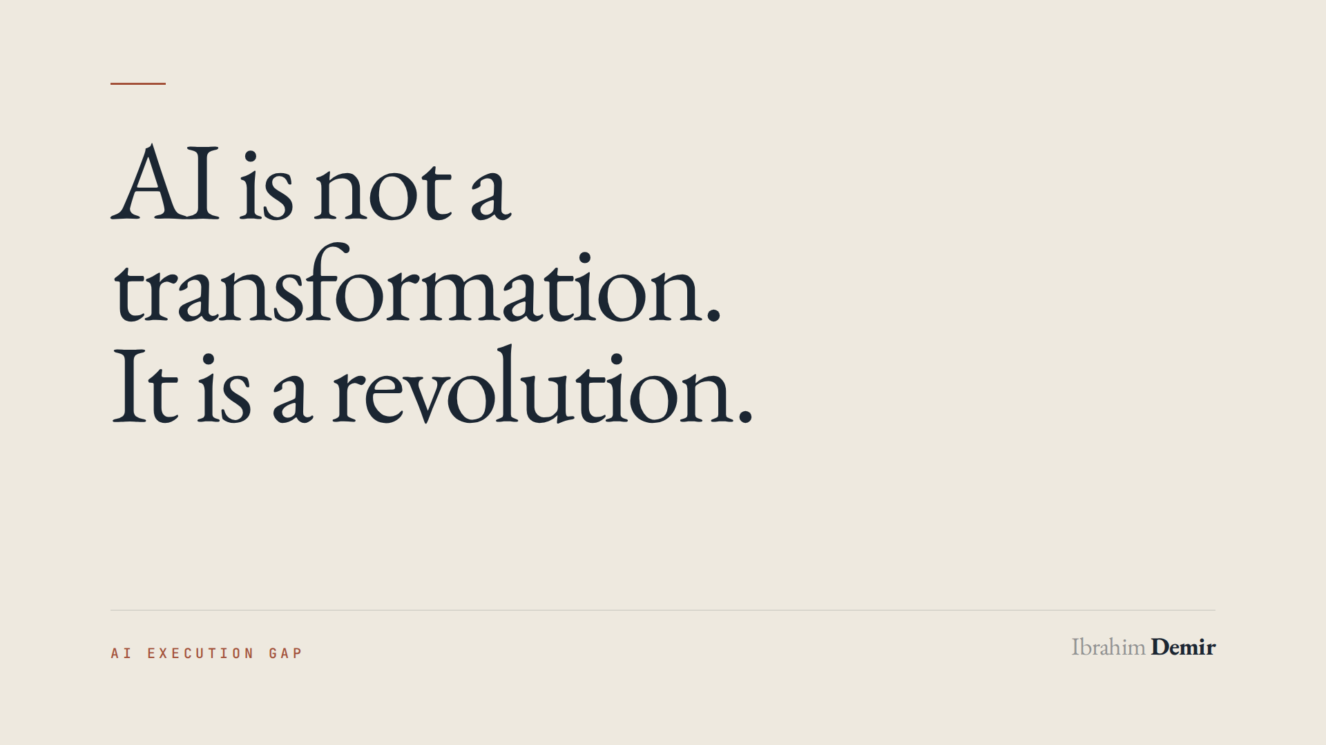 AI is not a transformation. It is a revolution. cover image