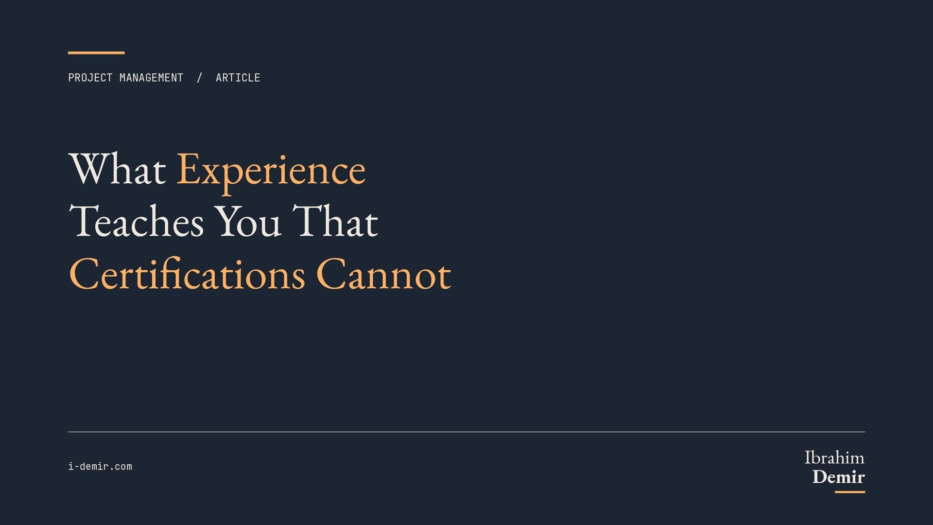 What Experience Teaches You That Certifications Cannot cover visual